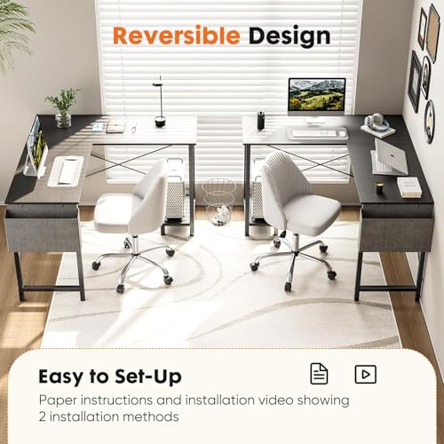 Sweetcrispy L Shaped Desk - Computer Gaming Corner Desk