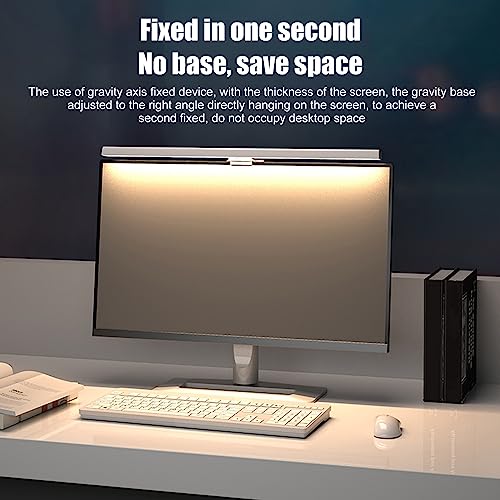 Computer Monitor Light Bar, Touch Control Adjustable E Reading USB Powered Lamp, No Glare Eye Caring LED Screen Monitor Light Bar, for 0.6 Inches to 1.6 Inches Laptops (White)