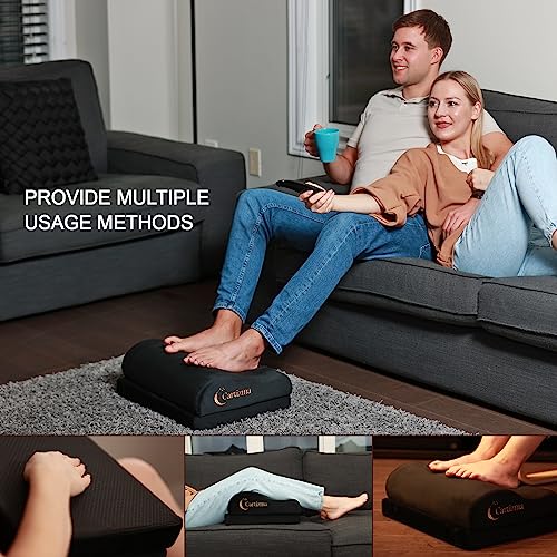Foot Rest for Under Desk at Work-Ergonomic FootRest UnderDesk Foot Stool for Pain Relief with Washable Covers-Non-Slip Under Desk Footrest Office, Home & Travel-Adjustable Office Foot Rest - color: Black