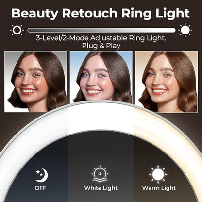 4K Webcam for PC with Microphone & Light & Privacy Cover - color: Silver, style: 4K Sony Sensor PDAF