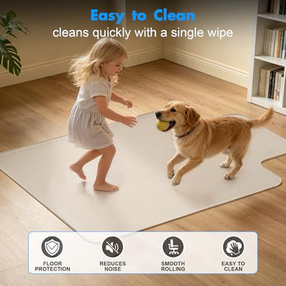 Office Chair Mat for Carpet - 36x48 Inch Heavy-Duty Protection for Low Pile Plastic Computer Desk Floor Protectors for Chairs - size: 36"x48" Convex