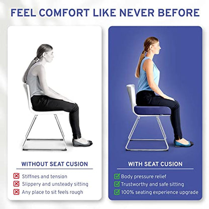Extra Large Wheelchair Seat Cushion - Firm Memory Foam Chair Pad for Wheelchair, Recliner, Office, Car & Bariatric Overweight Users 19”x17”x3” - color: Navy