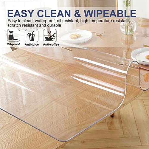 12x12 Inch Square Clear PVC Vinyl Tablecloth Protector - Glass, Metal, Wooden Table Tops - 1.5mm Thick - Waterproof, Wipeable - color: Clear 1.5mm, size: 12" x 12" (Square)