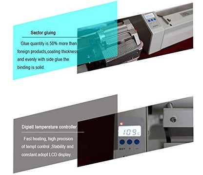 A4 Manual Hot Glue Book Binder Machine with Milling Cutter Wireless Book Binding Machine for Binding Books Albums Notebook with 1 Pound Glue Pellets