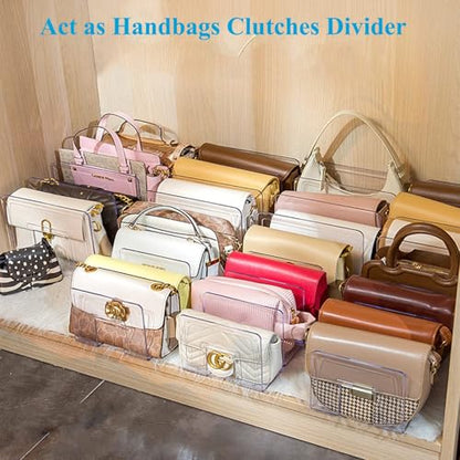 Marte Vanci Clear Acrylic File Sorter, Sturdy Desk File Organizer Shelf Book Holder Purse Handbag Clutch Divider File Folder Rack for Letter Cookbooks Home Office Kitchen Supplies 4 Sections (2 Pcs) - size: 2 Pack