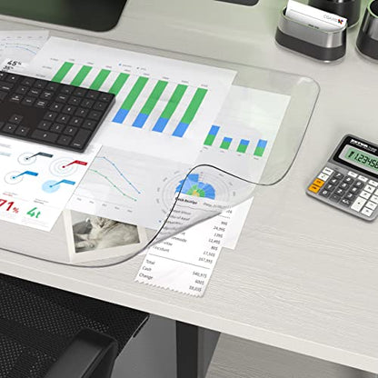 Oterri Clear Writing Desk Pad, 12’’x12” Heat Resistant Waterproof PVC Round Edge Durable Desk Protect Mat, Anti-Static Writing Mat Table Protector - size: 12" x 12"