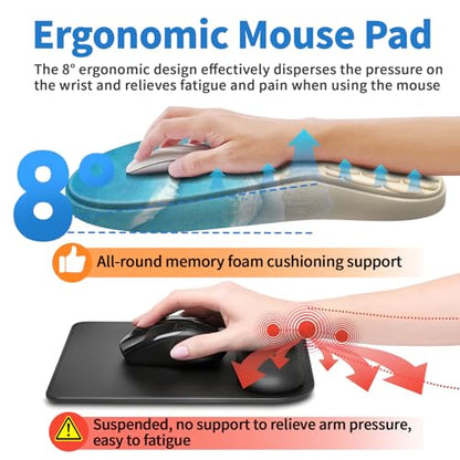 YIWEI Ergonomic Mouse Pad with Wrist Rest for Carpal Tunnel Pain Relief - color: Beach-1