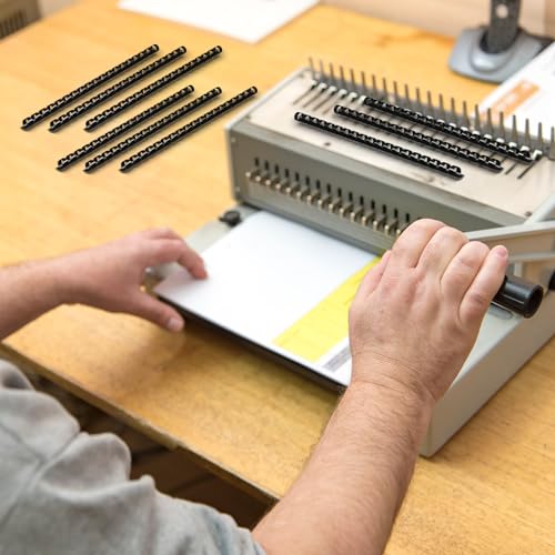 Yunsailing 150 Pack Plastic Binding Combs Plastic Binder Comb Ring 19 Ring Binding Spines Letter Size Spiral coils for Notebook Calendar(3/8 in,Black) - color: Black, size: 3/8 In