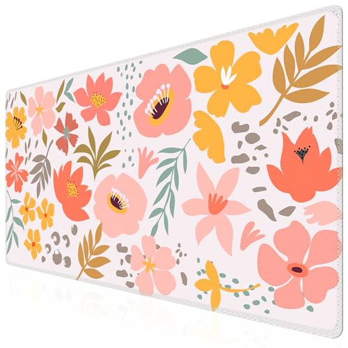 iCasso Desk Matt for Desktop,Cute Desk Pad Mat,Flowers Leaves - color: Flowers Leaves