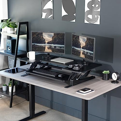 VIVO Black 48 in Standing Desk Converter, DESK-V048V - color: Black, size: 48"
