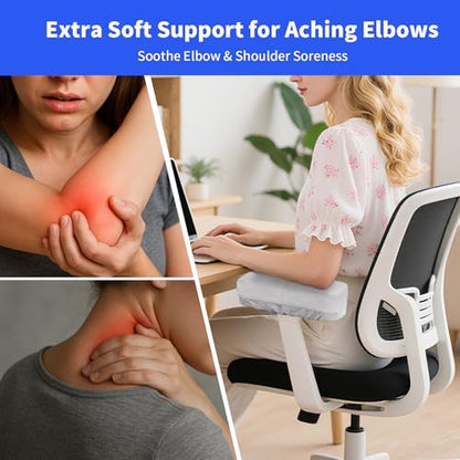 YOUFi Office Chair Arm Covers,Extra Soft Velvet Armrest Cushion,Set of 2 - color: Gray