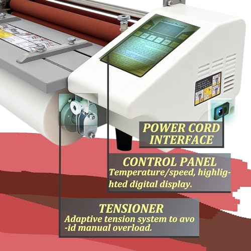 INTSUPERMAI Hot Cold Roll Laminator Laminating Singe Doubel Side Thermal Laminator Laminating Machine with Digital Display Speed Adjustable Temperature 0-180℃ Adjusted 17.3inch/440mm A2+ - style: 17.3inch/440mm A2+