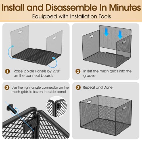 MaxGear Hanging File Organizer Box,Letter Size File Folder Organizer,2 Pack - style: Full Mesh-2 Pack