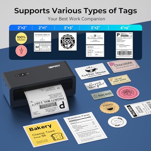 iDPRT Bluetooth Thermal Shipping Label Printer, Portabel Label Printer, Address Label Maker Machine with Tape for Small Business, 4x6 Thermal Labels Printer for Amazon, Ebay, USPS, Shopify, Etsy, etc