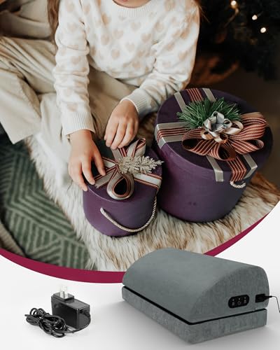 Heated Foot Rest for Under Desk at Work, Gifts | Ergonomic Memory Foam, Feet Warmer Heater, Foot Stool with Vibration Massage & 2 Heat Levels - color: Light Grey