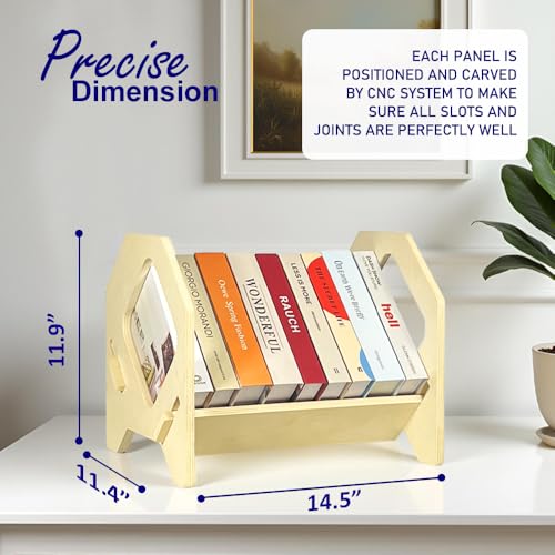 2 pack Desktop Bookshelf, Stackable Book Organizer with Handle, storage rack for CD/Magazine/File Folder, Portable Small bookshelf for Study, Living room, Kid's room, No Nails, Medium Size - style: 2 Pack Medium Size