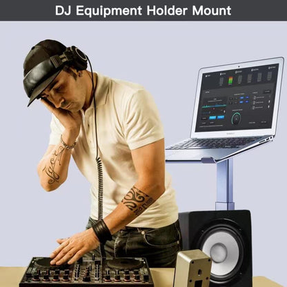 Adjustable Laptop Stand for Desk, DJ Laptop Stand Adjustable Height, Laptop Raised Stand for Standing & Sitting Mode, Tall, Strong and Airflow Even Laptop Riser for 17 inch（Gray） - color: Gray