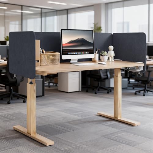 3-Pack Clamp-On Desk Dividers, 24 x 24 and 24 x 48 Inch, Dark Gray - color: Dark Gray, size: 24×24 (2) + 24×48 (1)
