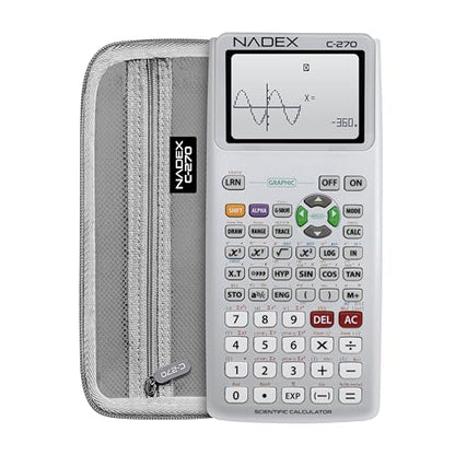 Scientific Calculator with Graphing, Includes Carrying Case, for College and High School Students, Calculus, Algebra, Geometry, Trigonometry, Statistics, Physics, Chemistry, Silver - color: Silver