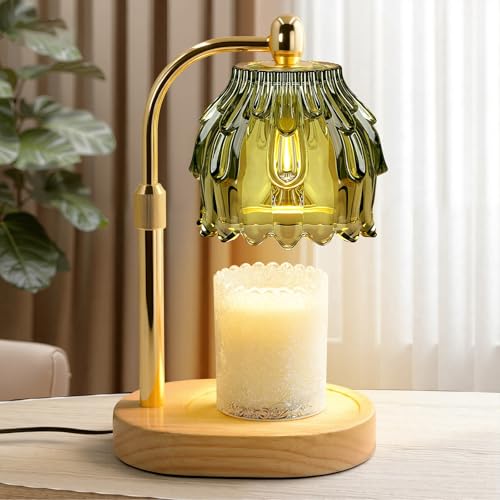 Candle Warmer Lamp with Timer - Electric Wax Melt Warmer with Adjustable Height and Dimmer for Scented Candle Wax, Home Fragrance Décor and House Warming Birthday Gifts for Women Mom - color: Green