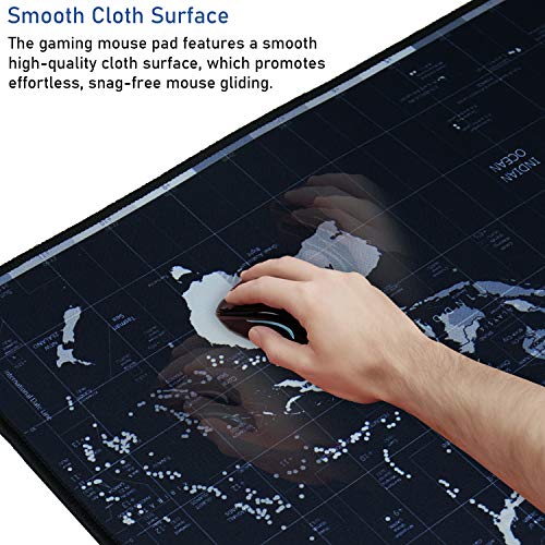 Gaming Mouse Pad, Non-Slip Spill-Resistant Large Extended Desk Mouse Pad - color: Map, size: 31.5L x 15.7W inches