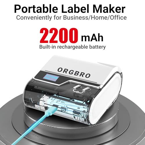 ORGBRO Label Maker Machine, Z3 Barcode Label Printer, 3 Inch Bluetooth Thermal Label Maker for Address, Small Business, Kids School Items, Large Sticker - color: Silver