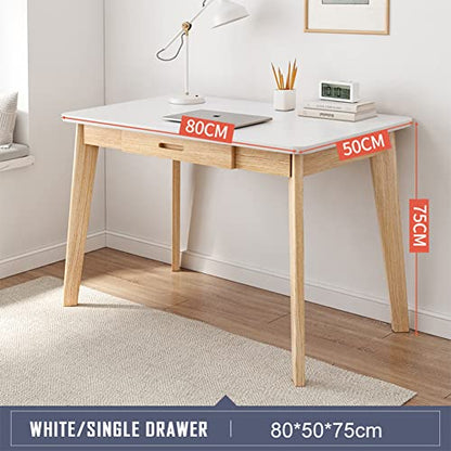 IOTXY Solid Wood Writing Desk - Home Office Laptop Computer Table, White - color: White, size: 80CM