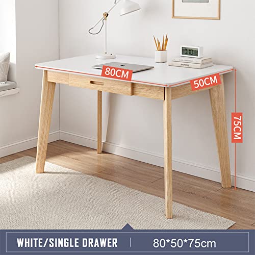 IOTXY Solid Wood Writing Desk - Home Office Laptop Computer Table, White - color: White, size: 80CM
