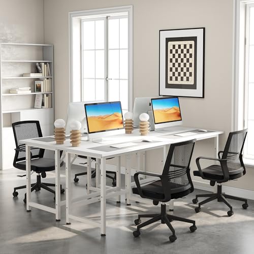 COTUBLR Small Desk, 24 Inch Small Computer Desk for Spaces, Compact Tiny Mini Simple Desk Table for Bedroom Home Office Writing Work Study Kids Student Teacher, Bonus Mousepad, White - color: White