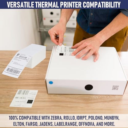 Thermal Shipping Labels 4x6, 1000 Labels/2 Stacks (500 per Stack) Commercial Grade with Permanent Adhesive, Fanfold Direct Thermal Printer Label Compatible with Zebra, Rollo, iDRPT, Polono, MUNBYN - style: Fanfold - 2 Stacks
