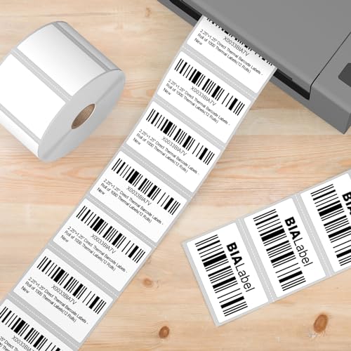 2.25 x 1.25 Inch Direct Thermal Labels, 12 Rolls, 12,000 Labels | Compatible with Zebra, Rollo and Other Desktop Direct Thermal Printers, Permanent Adhesive, Easy-Tear Perforations - size: 2-1/4" x 1-1/4"