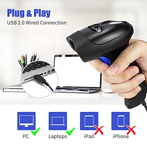 NetumScan USB 2D Barcode Scanner | Wired, QR Code Reader, For PC, For inventory, Retail POS
