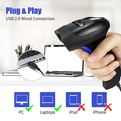 NetumScan USB 2D Barcode Scanner | Wired, QR Code Reader, For PC, For inventory, Retail POS