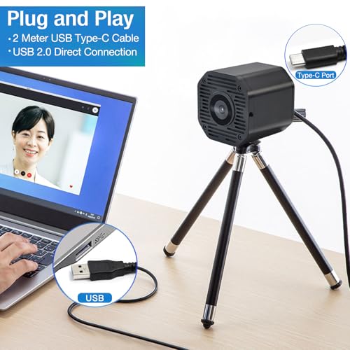 MOKOSE 4K USB Webcam,Ultra HD 1/1.56" Sensor, 50 MP Resolution up to 8160x6120, USB-C,Auto Focus and Low Light Performance,Web Camera for Streaming, Conferencing, Calling