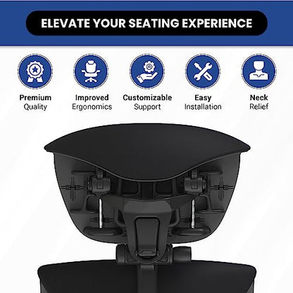 OFFICE LOGIX SHOP Embody Headrest Compatible with Herman Miller Embody Chair (Black Rythem Fabric/Gaphite Frame) - color: Black Rythem Fabric/Gaphite Frame