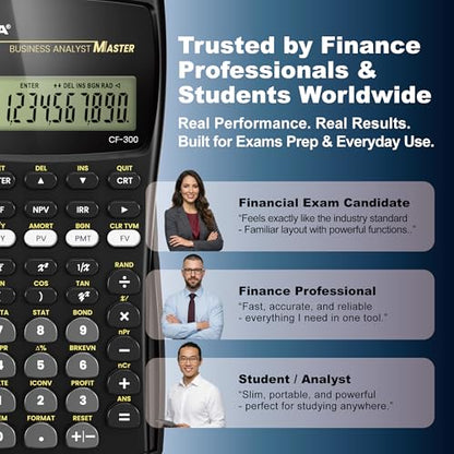 CATIGA Financial Calculator Business Analyst Master, TVM, IRR, NPV, Cash Flow, Amortization & Break-Even, Perfect for Real Estate, Banking, Accounting & Finance Professionals, 10-Digit LCD, CF-300