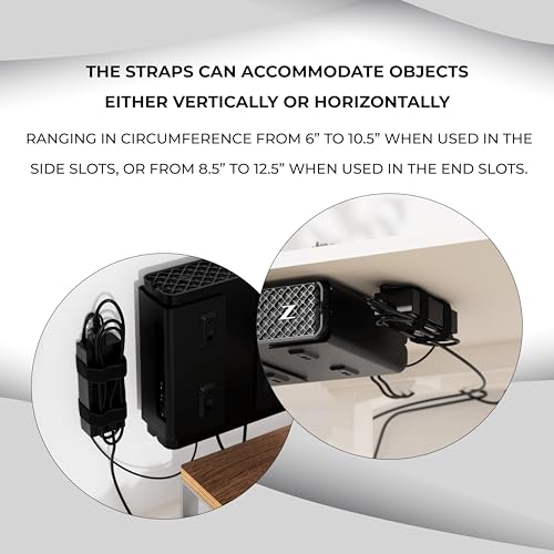 HumanCentric Universal Small Mounting Bracket for Small Devices | Fits Modems, Power Blocks, Mount on Wall or Under Desk, Vertically or Horizontally - size: Small & Micro