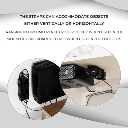 HumanCentric Universal Small Mounting Bracket for Small Devices | Fits Modems, Power Blocks, Mount on Wall or Under Desk, Vertically or Horizontally - size: Small & Micro