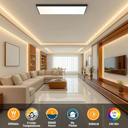 GT-Lite 2'x4'5500 Lumen LED Flat Panel,Flush Mount and Drop Ceiling - color: Black 1 Pack, size: 2x4 Feet