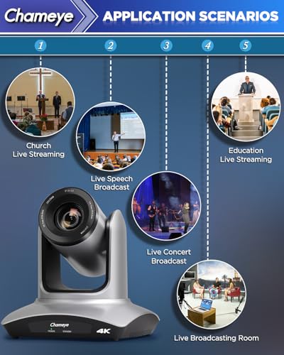 Chameye 4K PTZ Live Streaming Camera 20X Optical Zoom HDMI USB LAN PoE C420 - color: 4K 20x HDMI C420