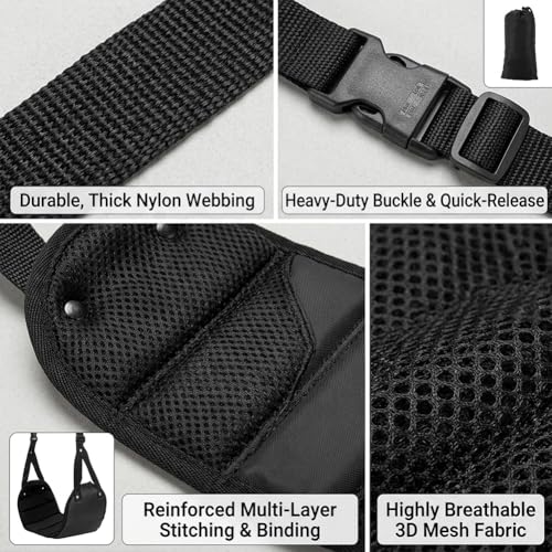 Travel Essentials for Women Men, Portable Airplane Foot Rest Hammock with Pouch, Under Desk Foot Sling for Long Flights Train Office, Comfortable Leg Support for Travelers