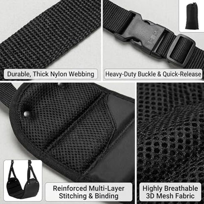 Travel Essentials for Women Men, Portable Airplane Foot Rest Hammock with Pouch, Under Desk Foot Sling for Long Flights Train Office, Comfortable Leg Support for Travelers