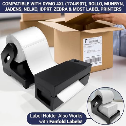 Dasher Products 4x6 Thermal Shipping Labels with Roll Holder, 440 Labels/2 Rolls (220 per Roll), Compatible with Rollo, Zebra, Munbyn, iDPRT, Jadens, Nelko, Dymo 4XL & Most Label Printers, Perforated - style: 2 Roll + Holder