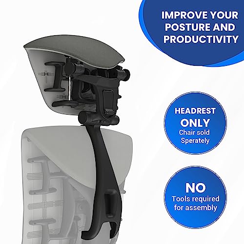 OFFICE LOGIX SHOP Embody Headrest Compatible with Herman Miller Embody Chair (Grey Rhythm Fabric/Graphite Frame) - color: Grey Rythem Fabric/Graphite Frame