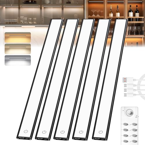Under Cabinet Lighting,134 LED Cordless Motion Sensor Light Indoor, Rechargeable Closet Lights Battery Operated,Dimmable & 3 Color Temps,Magnetic Under Counter Lights for Kitchen, Closet (40CM,5Pack) | 134 LED, Wireless Motion Sensor Light Indoor, Recharg