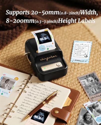 NIIMBOT B21 Pro 300 DPI Bluetooth Label Maker with Tape, Black - color: Black