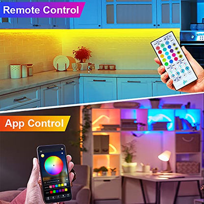 maylit 6 PCS RGB Under Cabinet Lights with App and Remote Control - size: 9.8FT without Motion Sensor