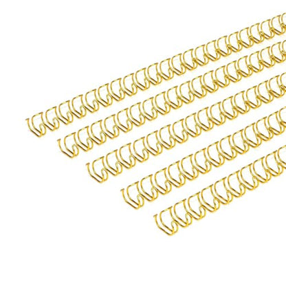Rayson Wire Binding Spines, 1/4" 3:1 Pitch, 32-Loop Gold, 100 Pack