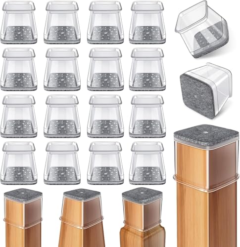Ansible 24 Pcs Chair Leg Floor Protectors Square - color: Clear, size: Square L
