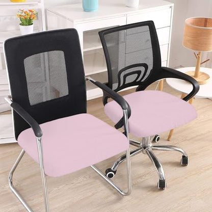 Smiry Ergonomic Office Chair Armrest Pads Pink, Set of 2 Stretch Jacquard Office Computer Chair Seat Covers Pink